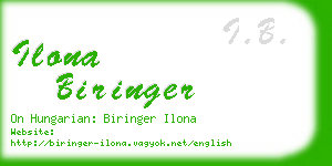ilona biringer business card